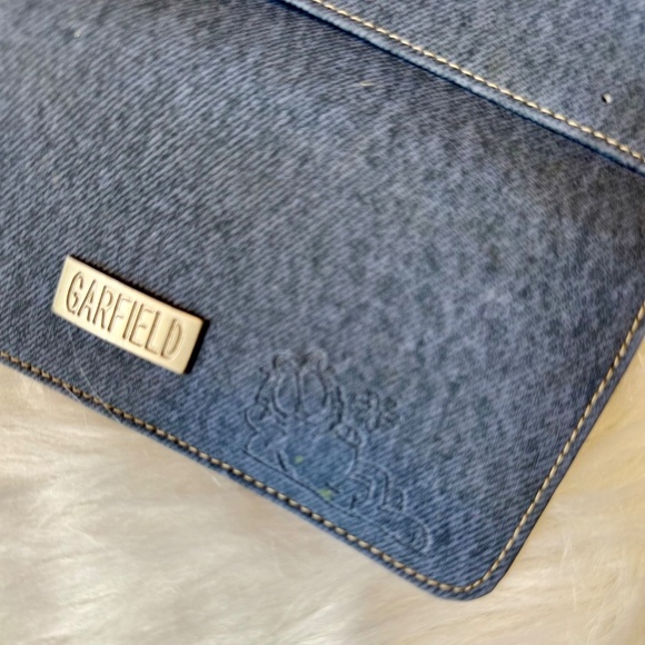Garfield Faux Denim Long Flap Wallet with Engraved Front - Picture 11 of 15